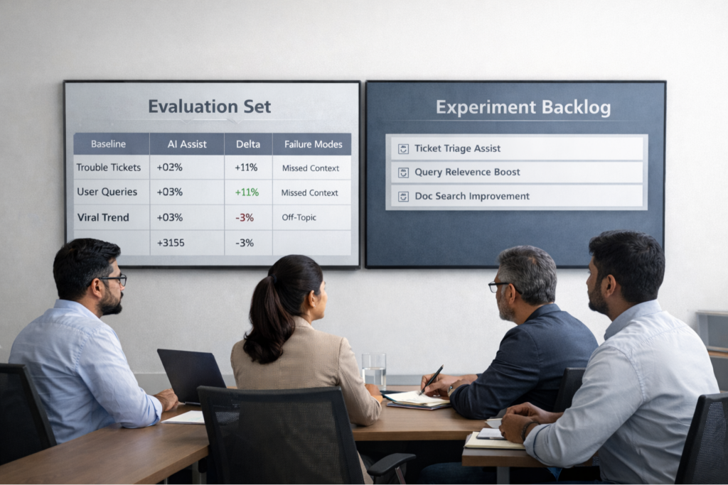 Product team applying AI Signal vs Noise Framework in sprint review